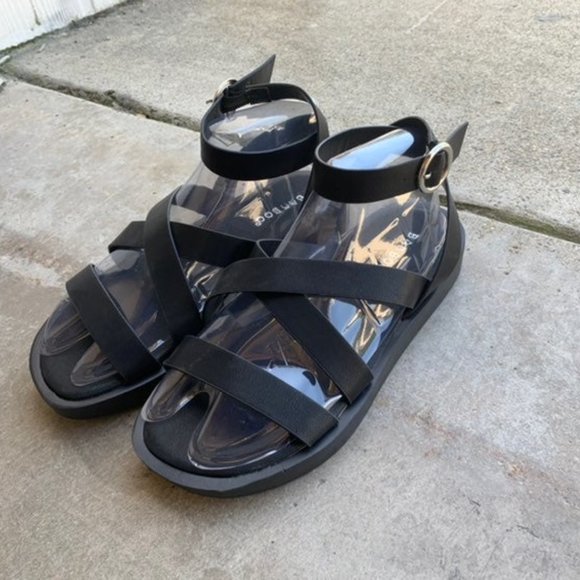 Black Buckled Strappy Sandals - Picture 3 of 5